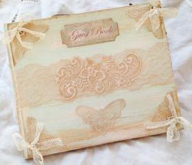 Wedding Guest Book - Larger size in Ivory and pale aqua blue - 46 pages