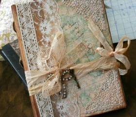  Wedding Guest Book - Our Journey of love - vintage style - Custom made - has 48 pages