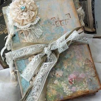  Lace Wedding Guest Book Vintage Cottage Style - Custom